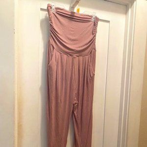 Strapless lounge jumpsuit - Dusty Rose